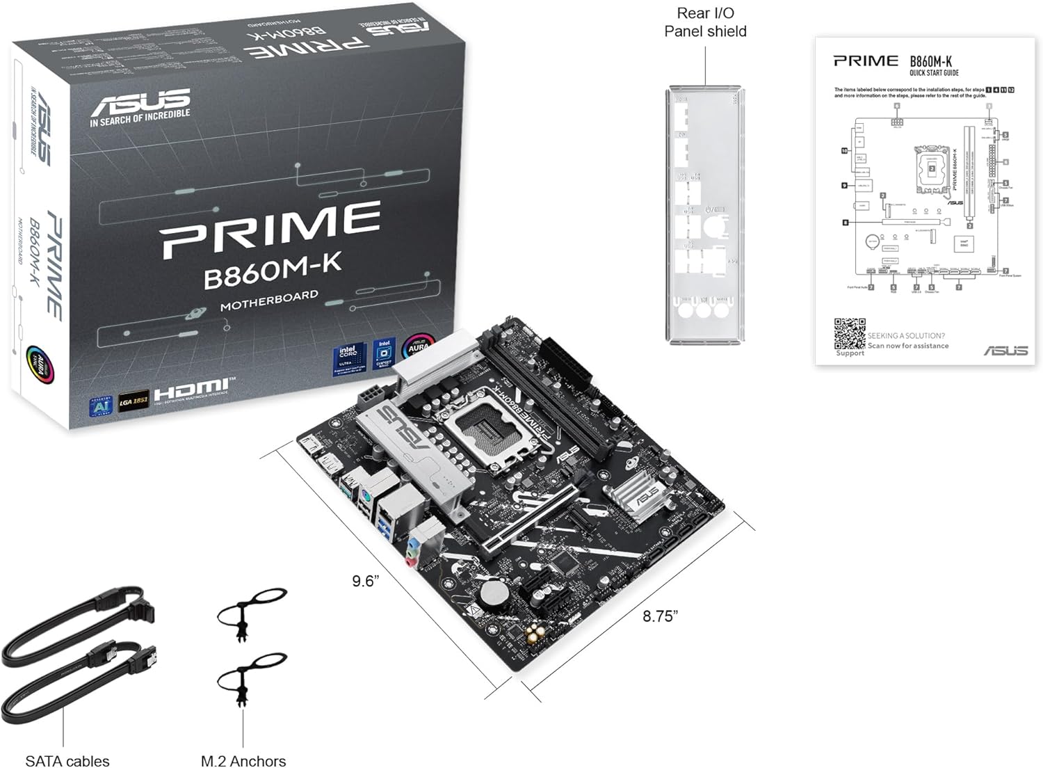 Motherboard Asus PRIME B860M-K Socket 1851/ DDR5/ PCIe 5.0/ Micro ATX - Imagem 8