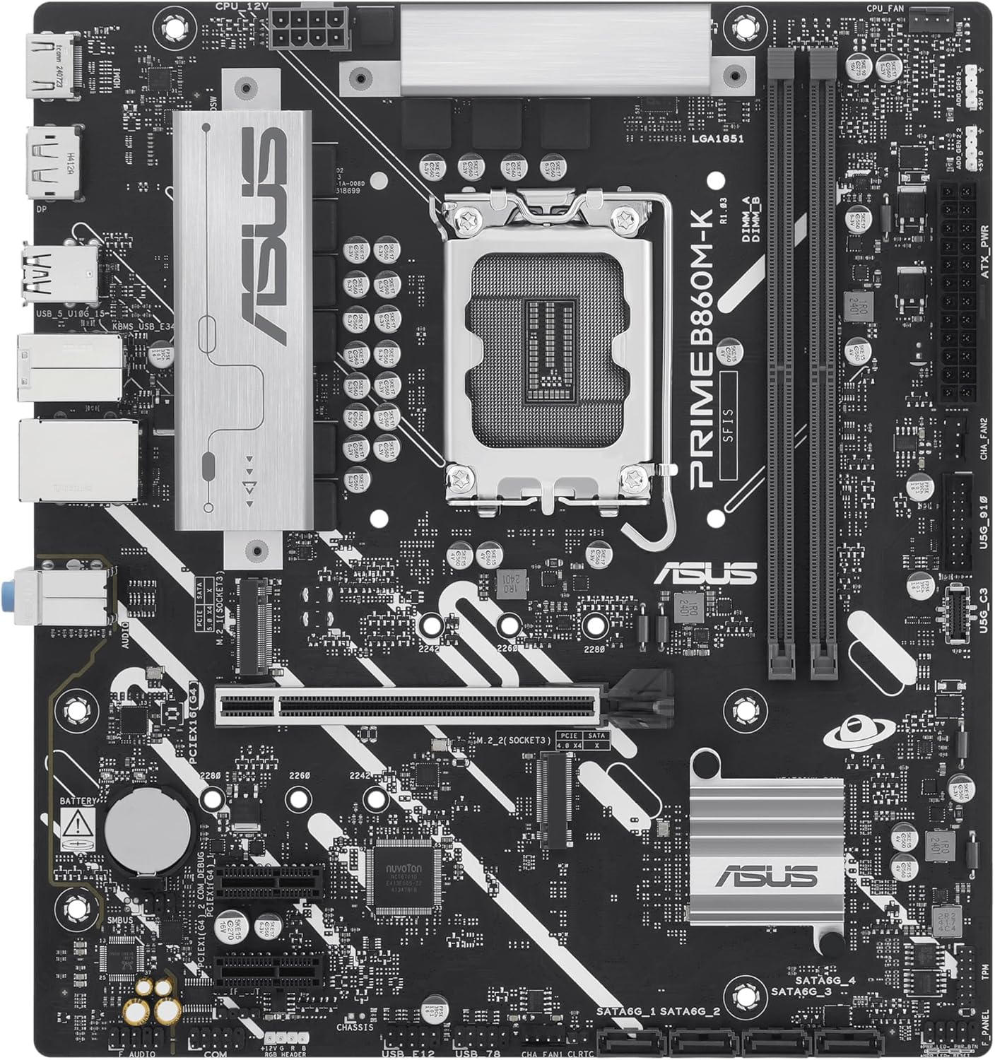 Motherboard Asus PRIME B860M-K Socket 1851/ DDR5/ PCIe 5.0/ Micro ATX - Imagem 3