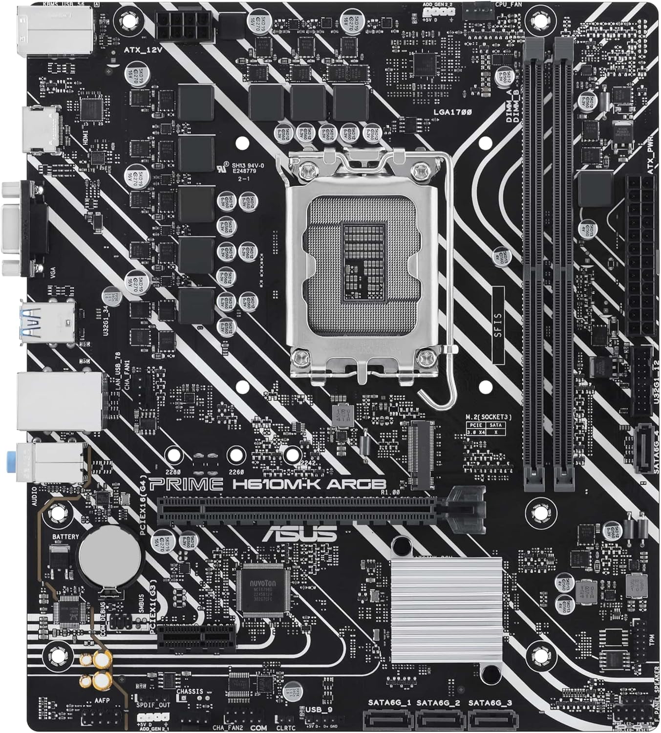 Motherboard Asus Prime H610M-K ARGB Socket 1700/ DDR5/ PCIe 4.0/ Micro ATX - Imagem 2