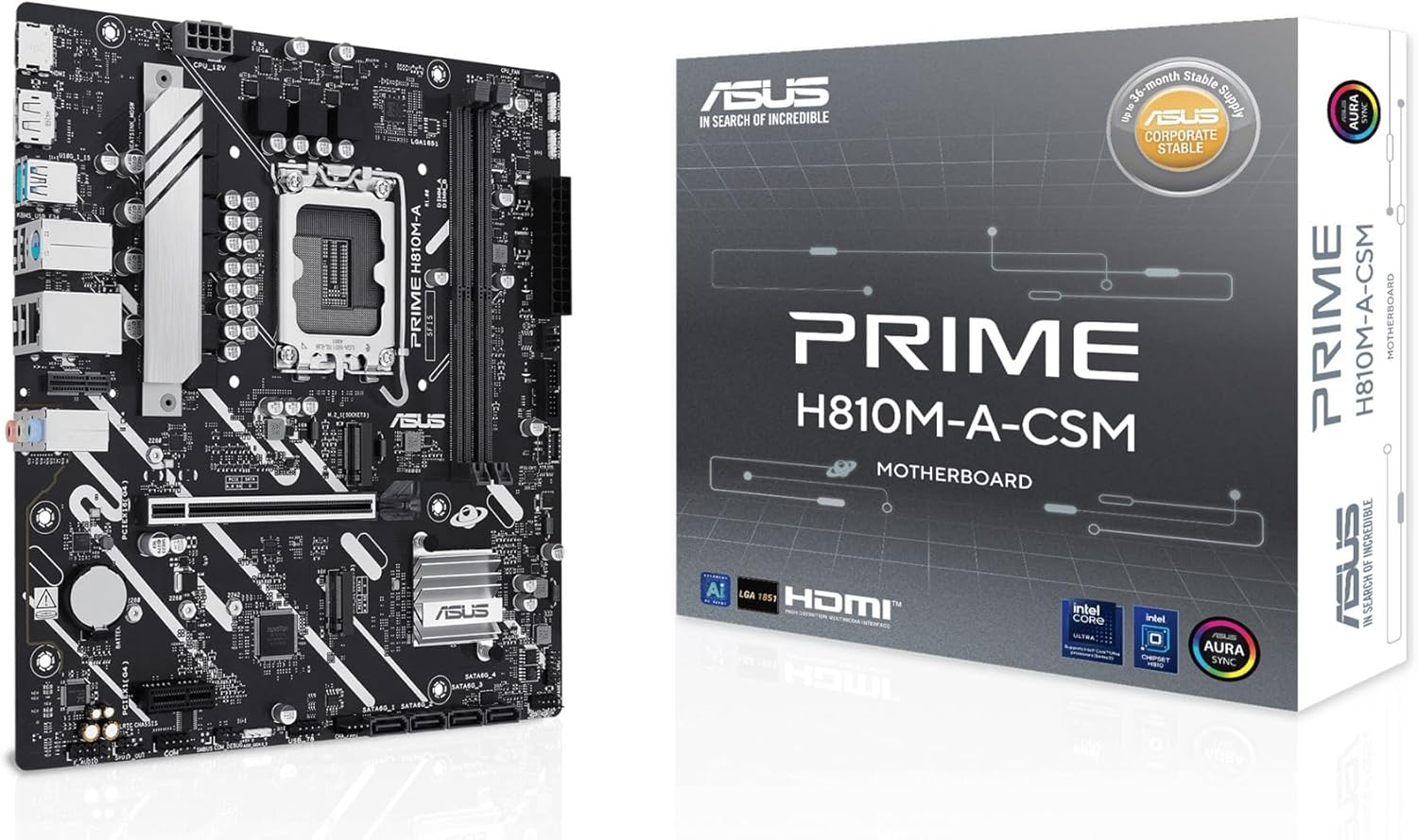 Motherboard Asus PRIME H810M-A-CSM Socket 1851/ DDR5/ PCIe 4.0/ Micro ATX