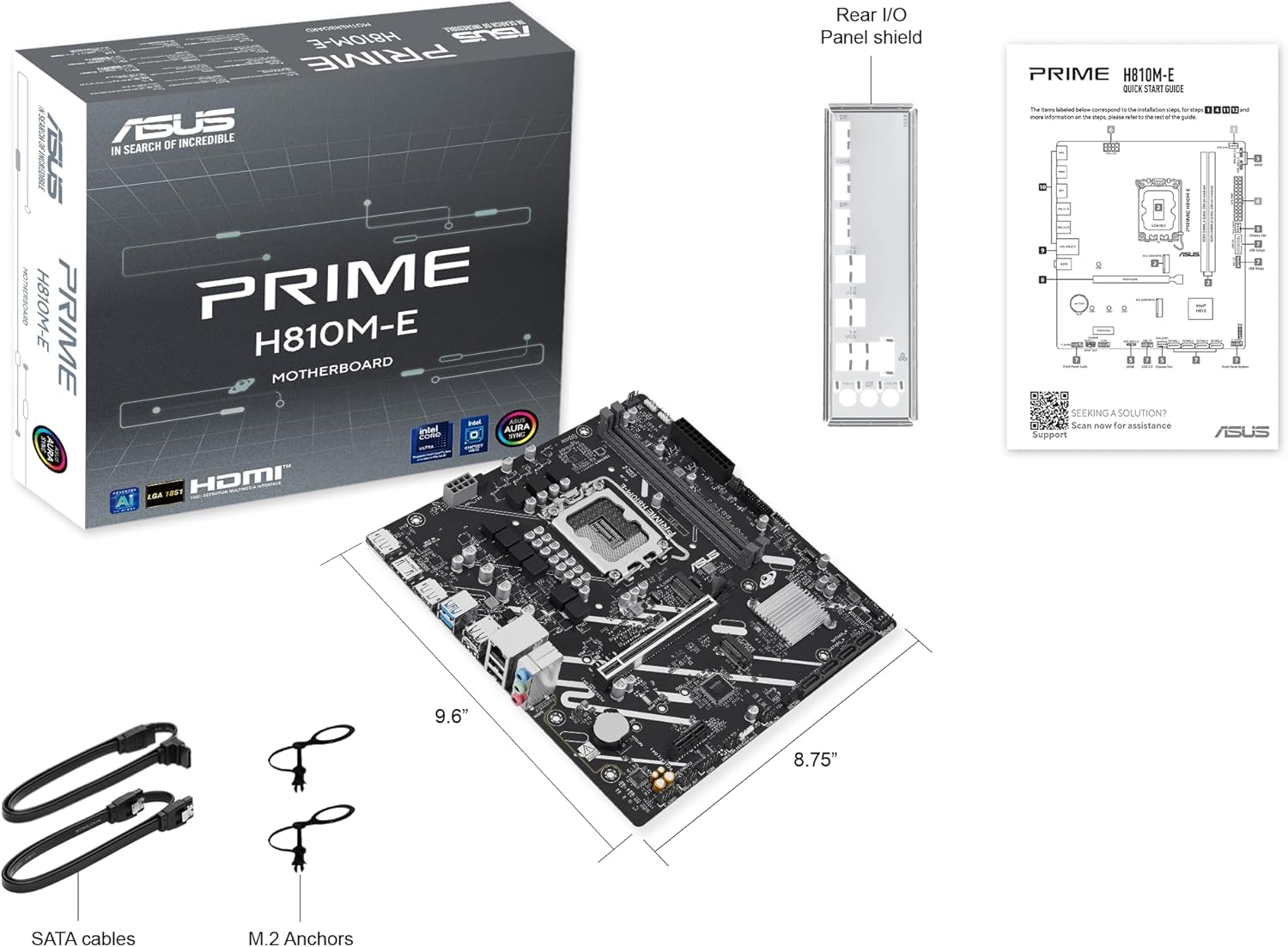 Motherboard Asus Prime H810M-E-CSM/ Socket 1851/ DDR5/ PCIe 4.0/ Micro ATX - Imagem 2