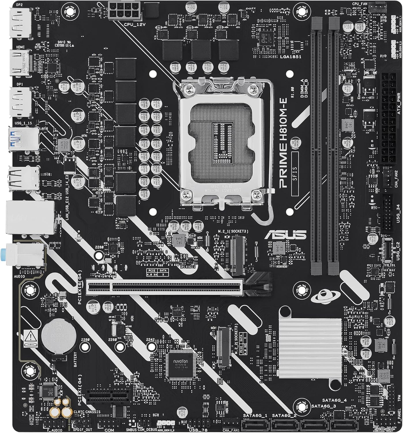 Motherboard Asus Prime H810M-E-CSM/ Socket 1851/ DDR5/ PCIe 4.0/ Micro ATX - Imagem 3