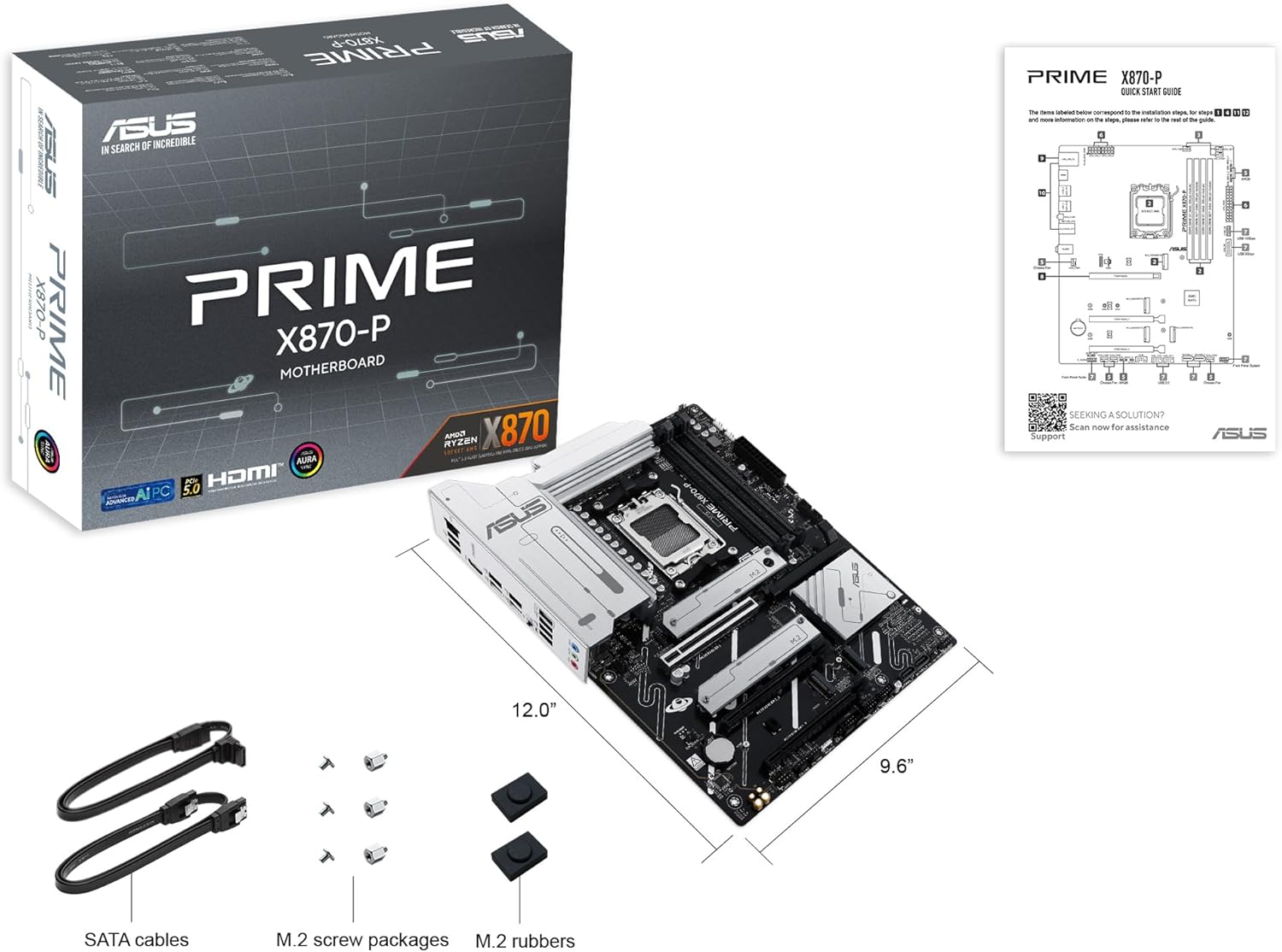 Motherboard Asus Prime X870-P/ Socket AM5/ DDR5/ PCIe 5.0 - Imagem 12