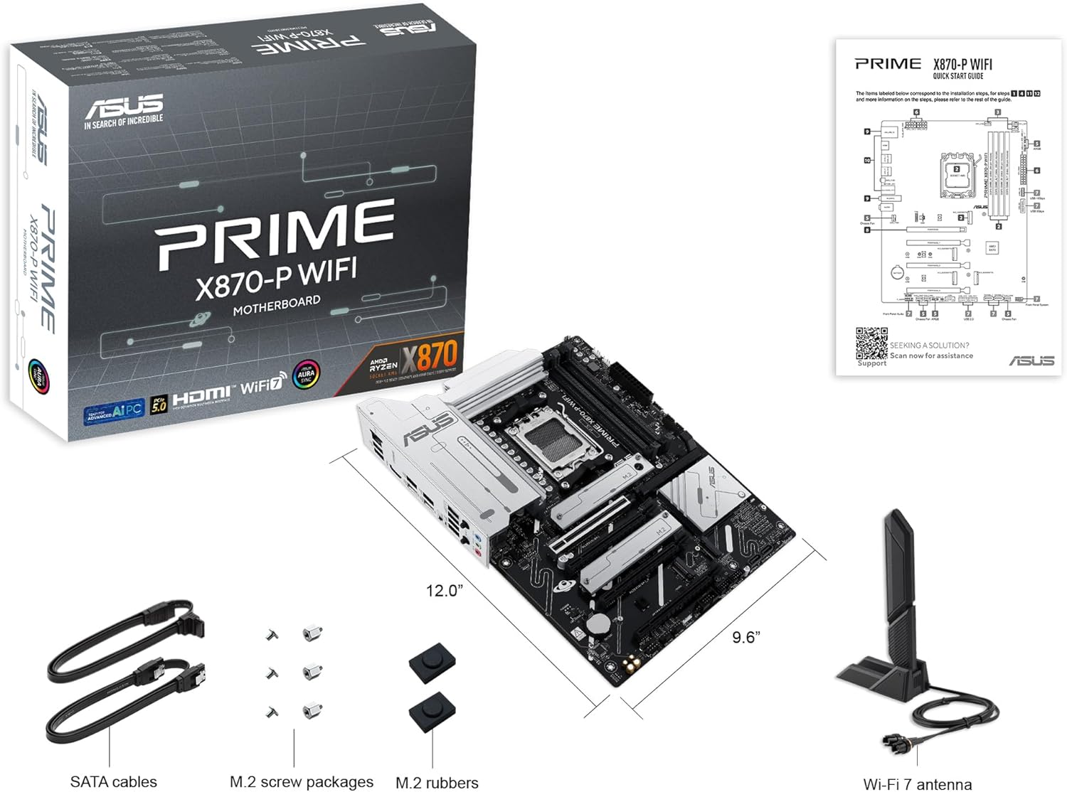 Motherboard Asus Prime X870-P WIFI/ Socket AM5/ DDR5/ PCIe 5.0 - Imagem 13