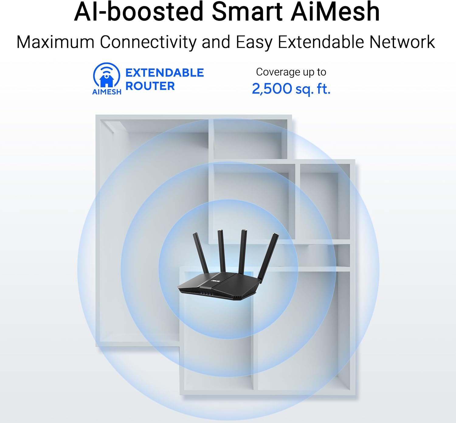 Router Sem Fios Asus RT-BE82U/ WiFi 7/ 6500Mbps/ 2.4GHz 5GHz/ 4 Antenas/ WiFi 802.11be/ax/ac/n/a/ - n/b/g - Imagem 4