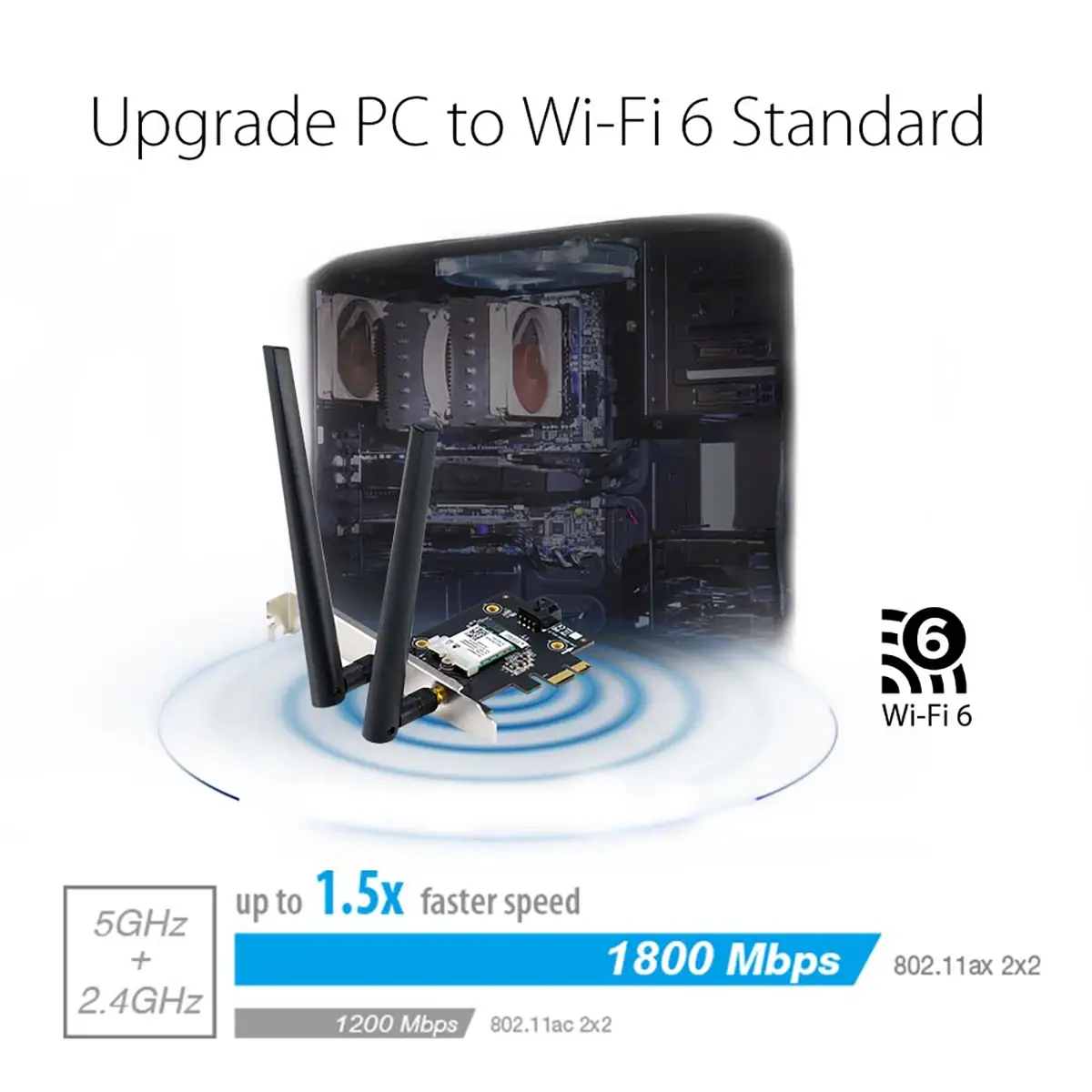 Placa de Rede Wireless-PCI Express Asus PCE-AX1800/ 1800Mbps/ 2.4/5GHz - Imagem 3