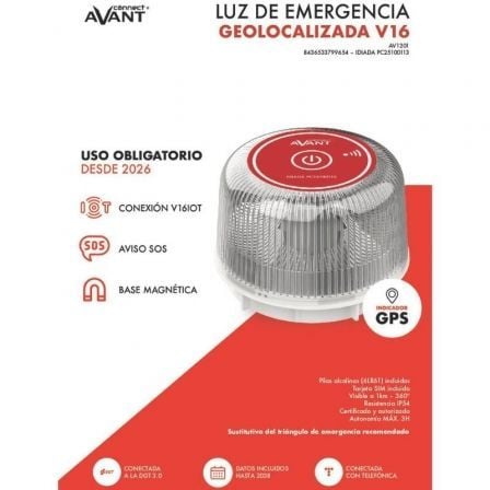Luz de emergência para carro Avant V16 Connected AV1201/ Homologada/ Base Íman/ Geolocalizável/ Funciona a Pilhas - Imagem 3