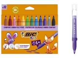 Canetas de Feltro Ponta Larga Bic Kids Comfort Jumbo 517250/ 12 unidades/ Cores Sortidas - Imagem 2