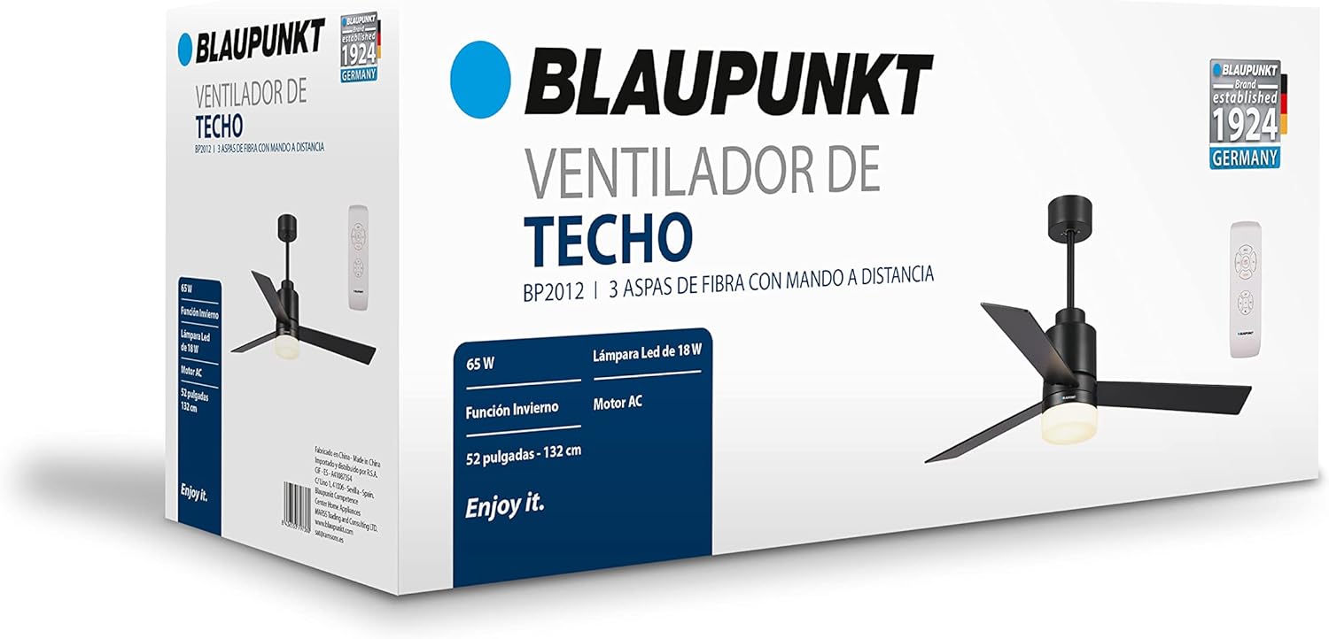 Ventoinha de Teto Blaupunkt BP2012/ 65W/ 3 Pás 132cm - Imagem 8