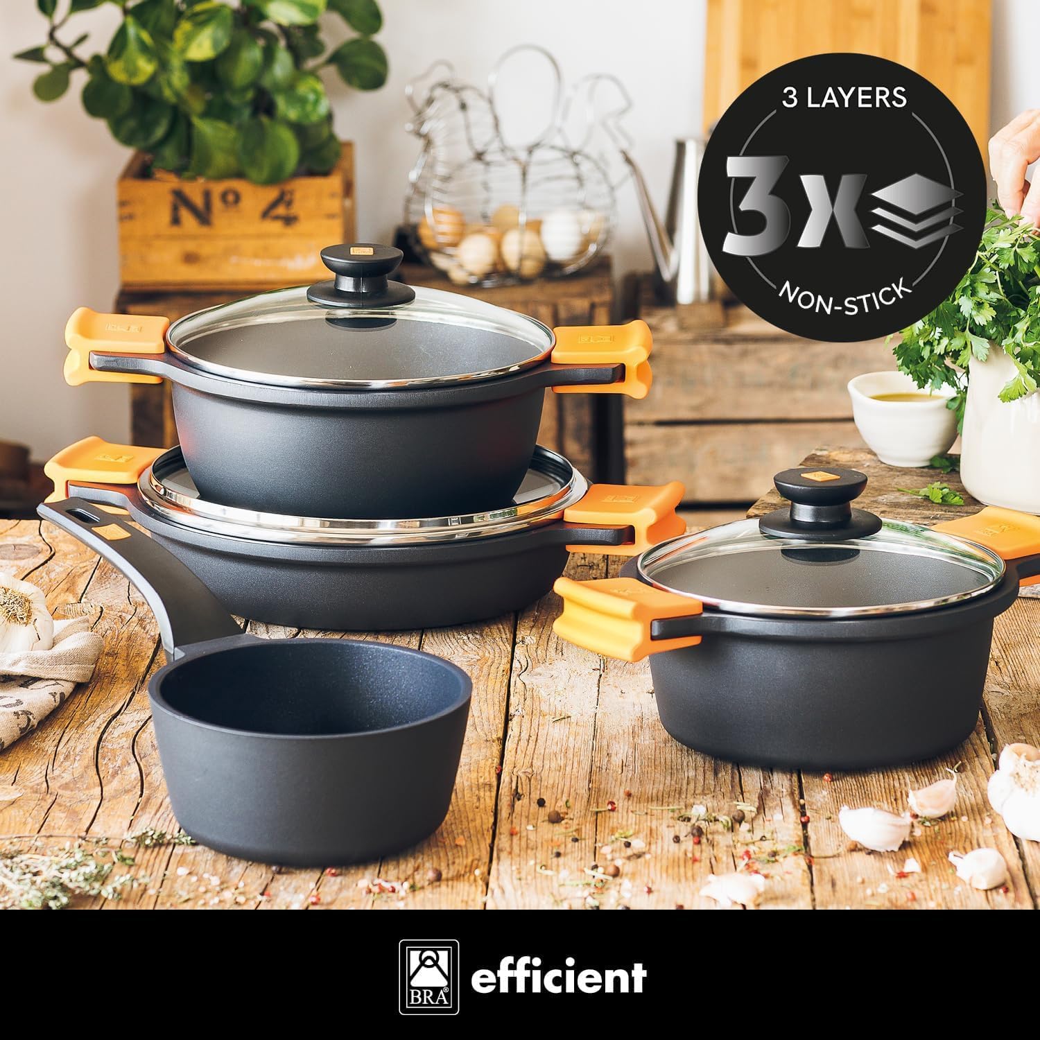 Caçarola Bra Efficient A270324/ 24cm/ Alumínio Fundido/ Apta para Indução - Imagem 6