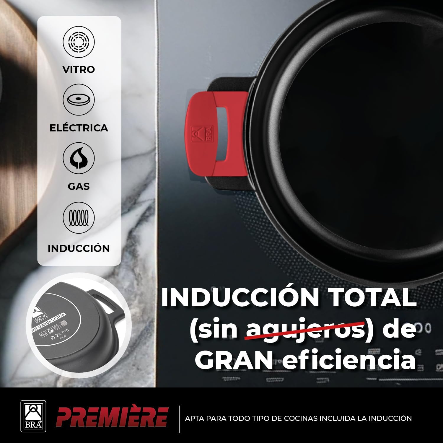 Caçarola Bra Premiere A410532/ 32cm/ Alumínio fundido/ Adequada para Indução - Imagem 4
