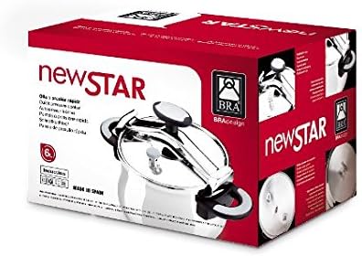 Panela de Pressão Bra New Star A185501/ 22cm/ 4.5L/ Aço Inoxidável/ Apta para Indução - Imagem 5