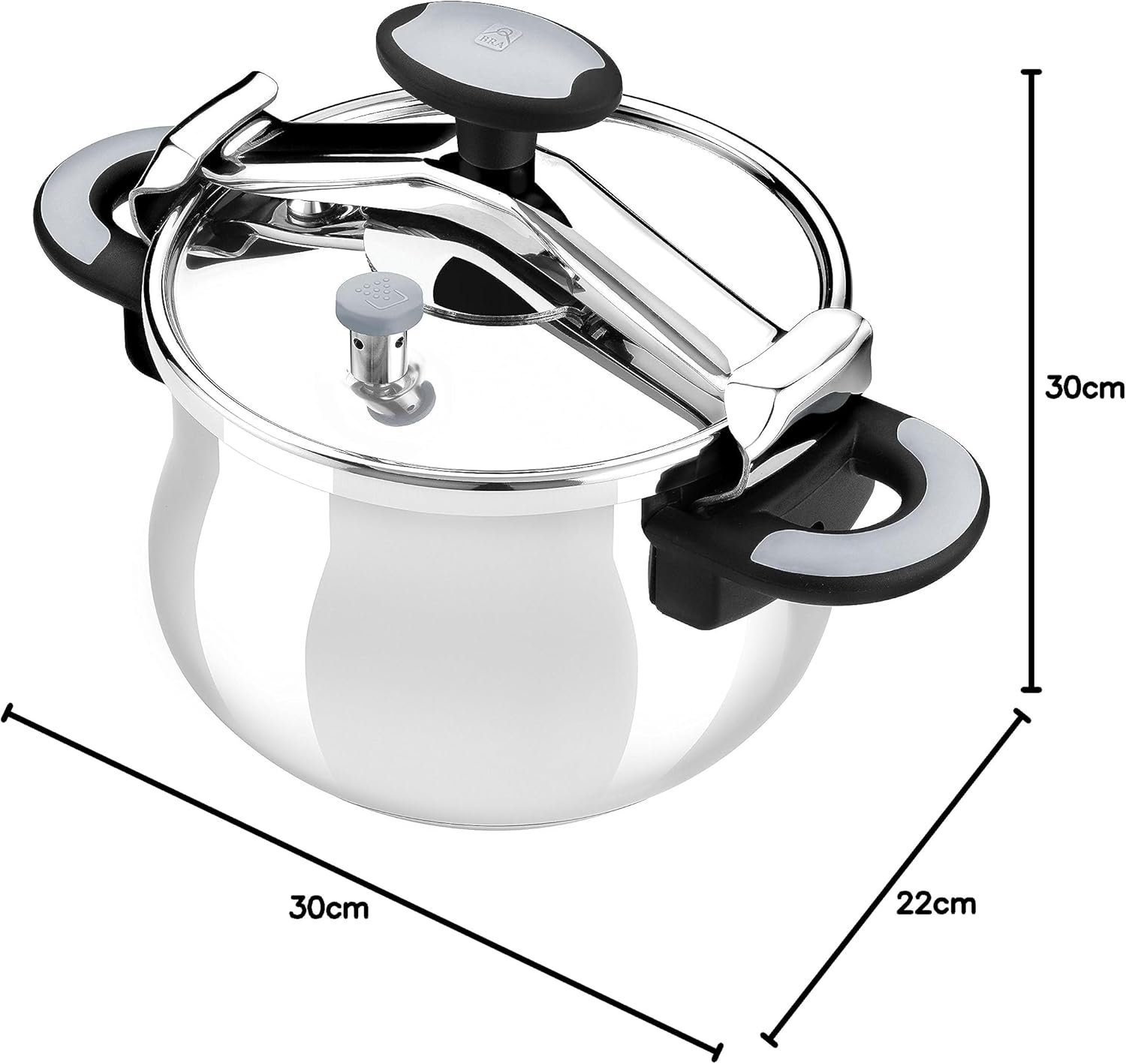 Panela de Pressão Bra New Star A185501/ 22cm/ 4.5L/ Aço Inoxidável/ Apta para Indução - Imagem 6
