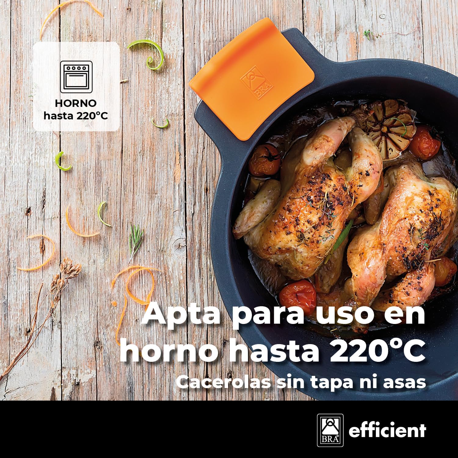 Olla Bra Efficient A273907/ 28cm/ 11.1L/ Alumínio Fundido/ Apta para Indução - Imagem 3