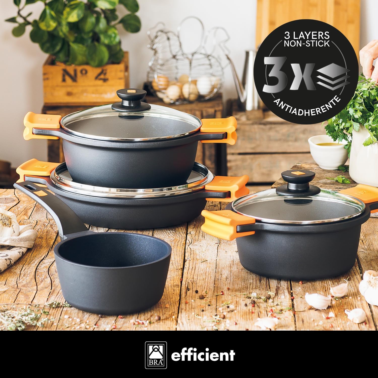 Olla Bra Efficient A273907/ 28cm/ 11.1L/ Alumínio Fundido/ Apta para Indução - Imagem 2