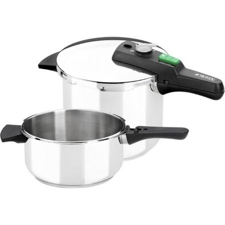 Panela de Pressão Rápida Monix Quick M560005/ 22cm/ 4+6L/ Aço Inoxidável