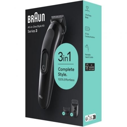 Aparador Braun All in One 3 em 1 Style Kit Series 3/ com bateria/ 2 Acessórios - Imagem 5
