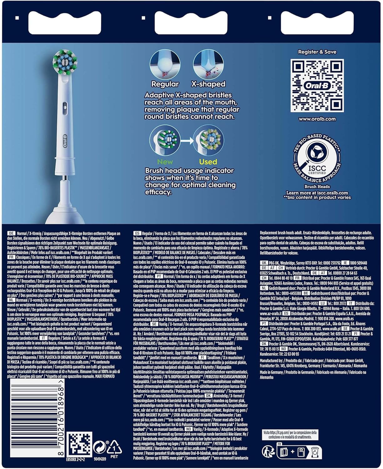 Cabeçal de Substituição Braun para Escova Braun Oral-B Pro Cross Action/ Pack 6 unids - Imagem 8