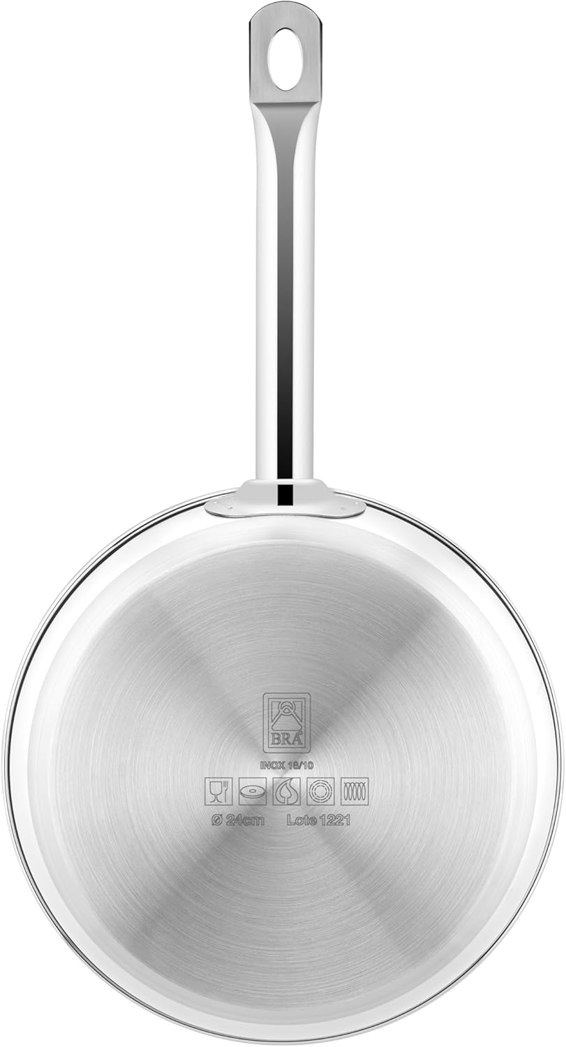 Frigideira Bra Profissional A121611/ 20cm/ Aço Inoxidável/ Própria para Indução - Imagem 3