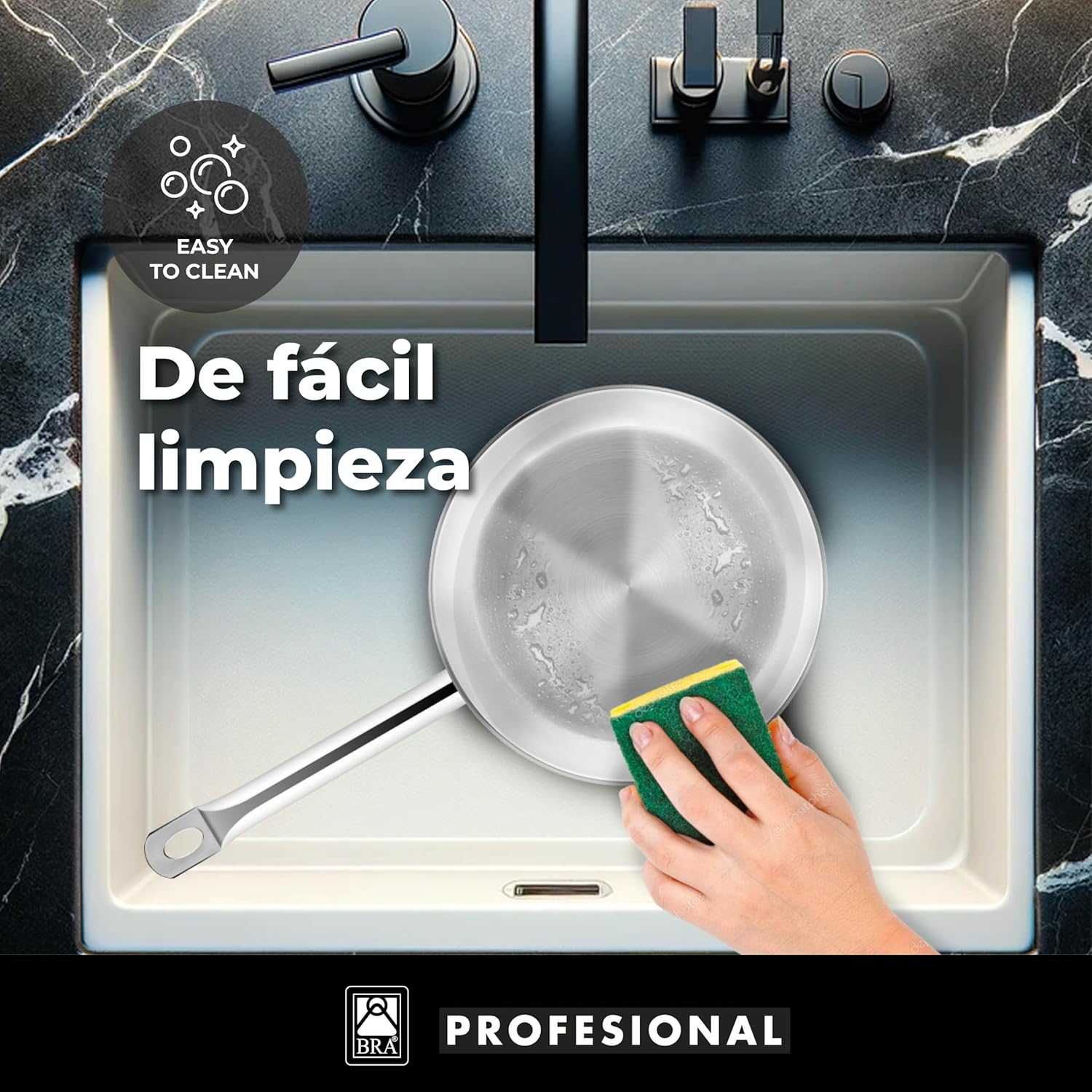Frigideira Bra Profissional A121615/ 30cm/ Aço inoxidável/ Adequada para Indução - Imagem 4