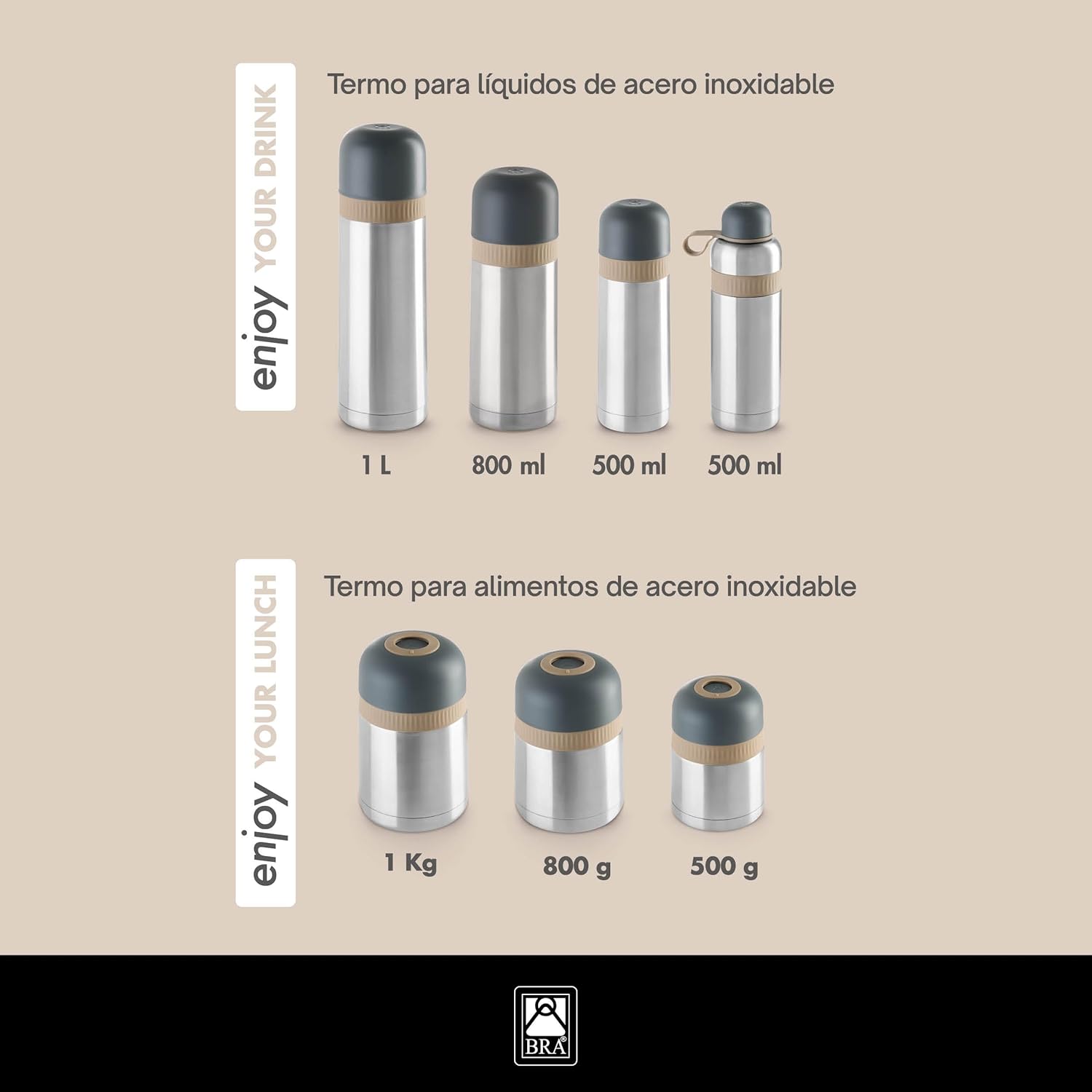 Termo Bra Enjoy Signature A196123/ Capacidade 1000ml/ para sólidos e líquidos - Imagem 3