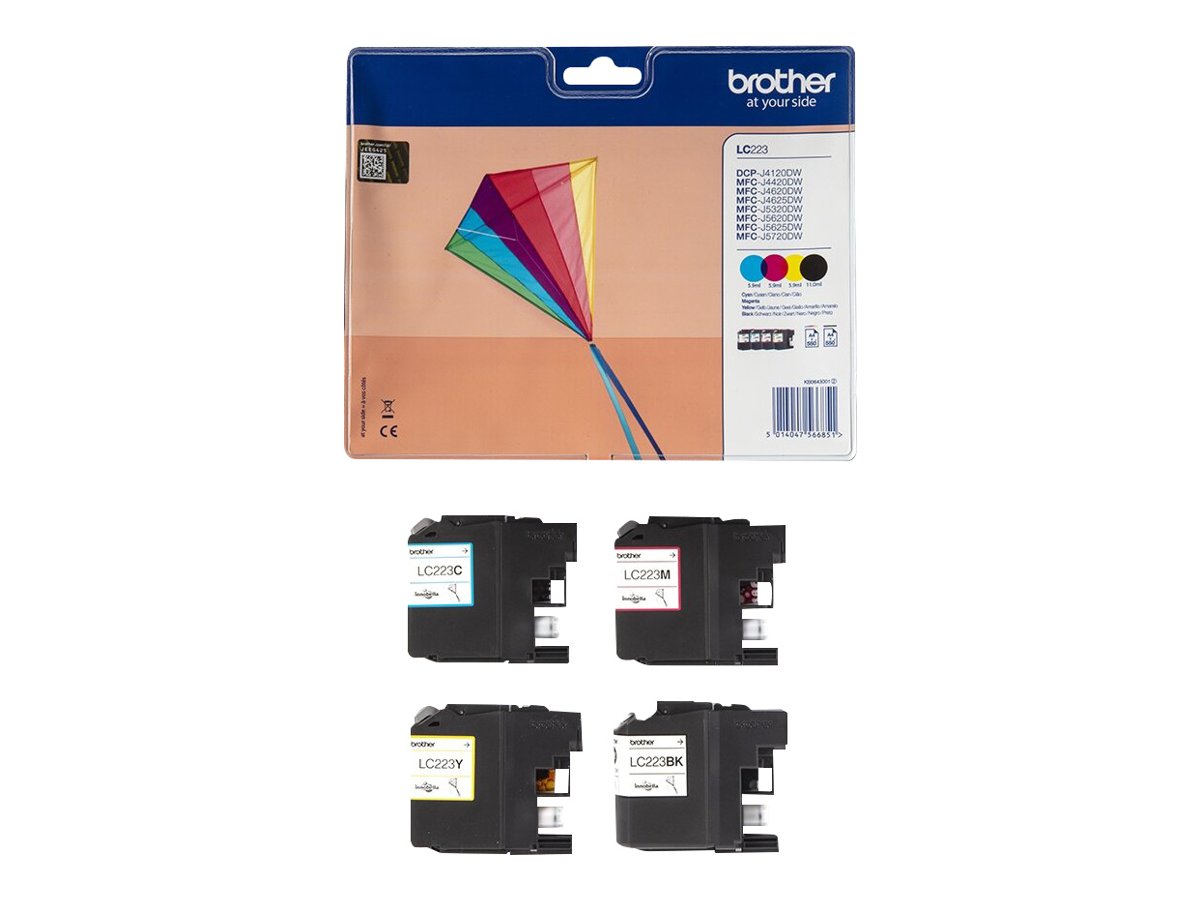 Tinteiro Original Brother LC-223VALBP Multipack/ Ciano/ Magenta/ Amarelo/ Preto - Imagem 3