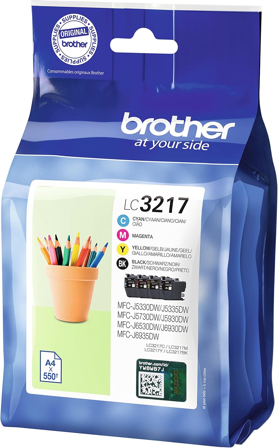 Tinteiro Original Brother LC3217VAL/ Multipack/ Preto/ Ciano/ Magenta/ Amarelo - Imagem 2