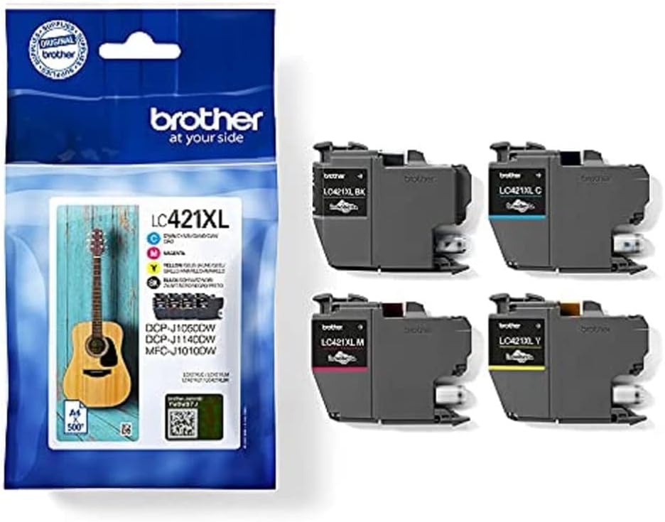 Tinteiro Original Brother LC421XL Alta Capacidade/ Multipack/ Ciano/ Magenta/ Amarelo/ Preto