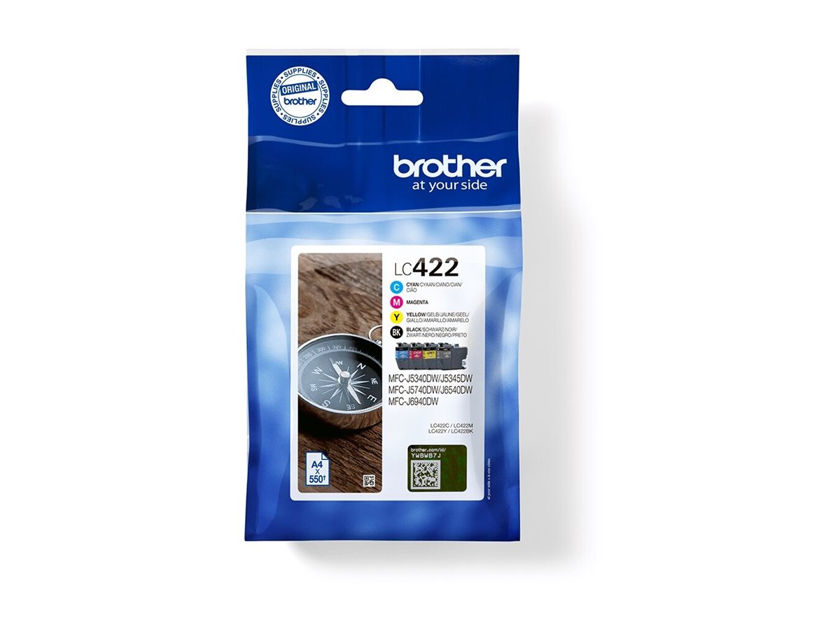 Tinteiro Original Brother LC422VAL Multipack/ Ciano/ Magenta/ Amarelo/ Preto