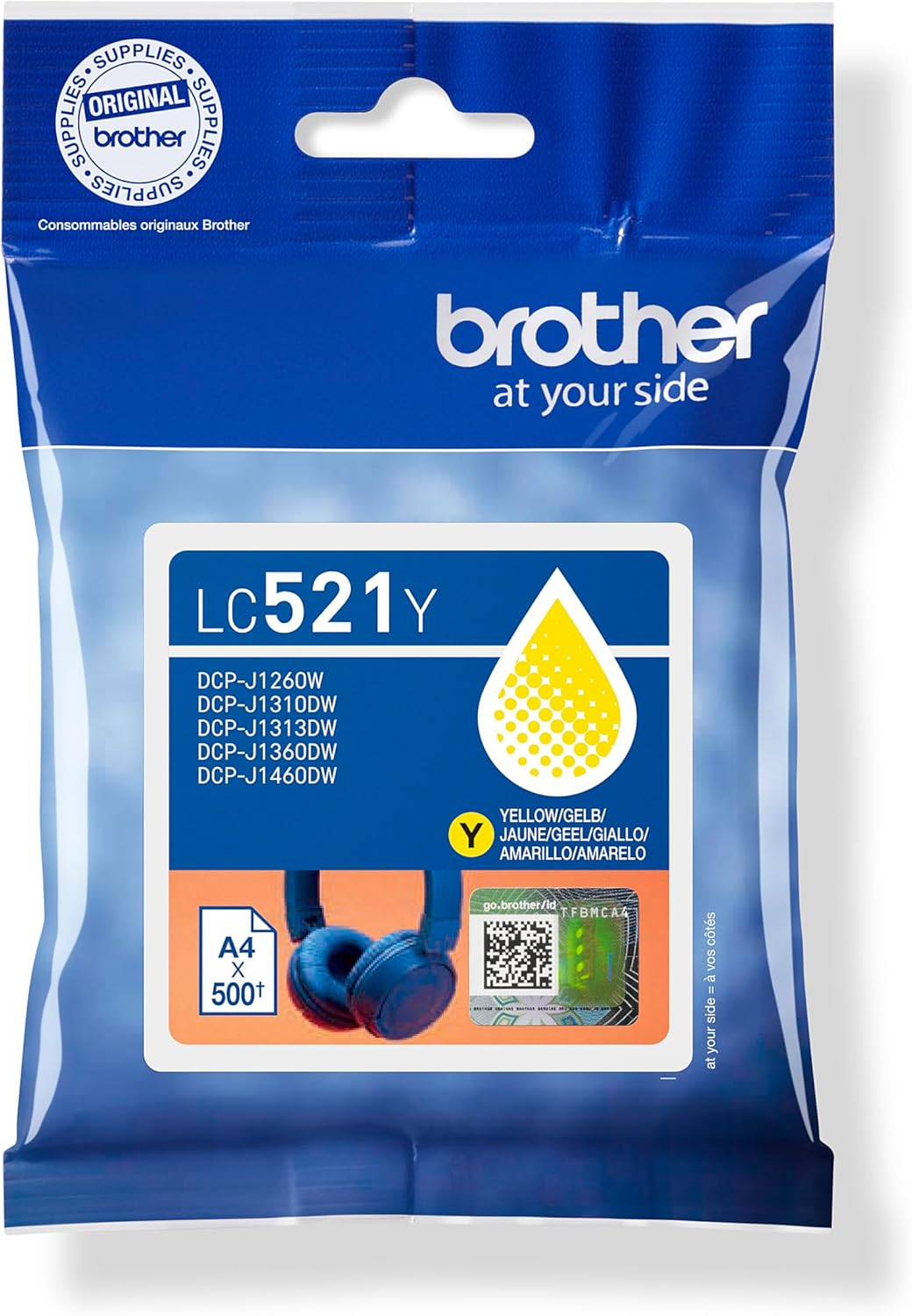 Tinteiro Original Brother LC521Y/ Amarelo