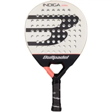 Raquete de Padel Bullpadel Indiga Woman 2026 Forma Redonda Carbon Tube Branco e Preto