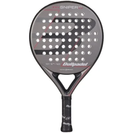 Raquete de Padel Bullpadel Sniper 2.0 Control 2026 Cinzento e Vermelho Formato Redondo