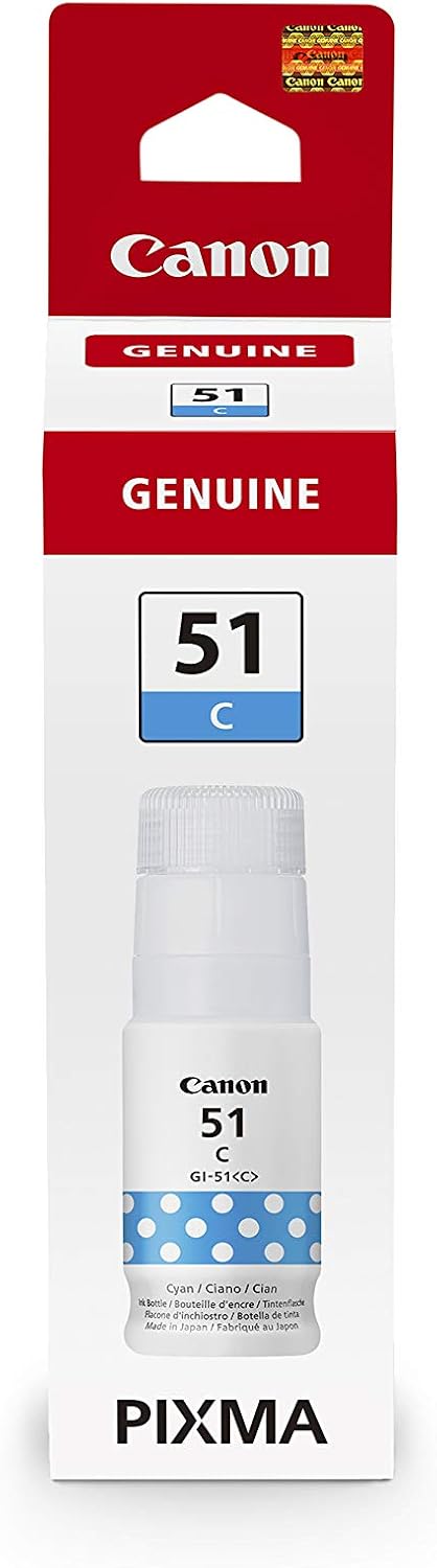 Garrafa de Tinta Original Canon GI-51/ Ciano