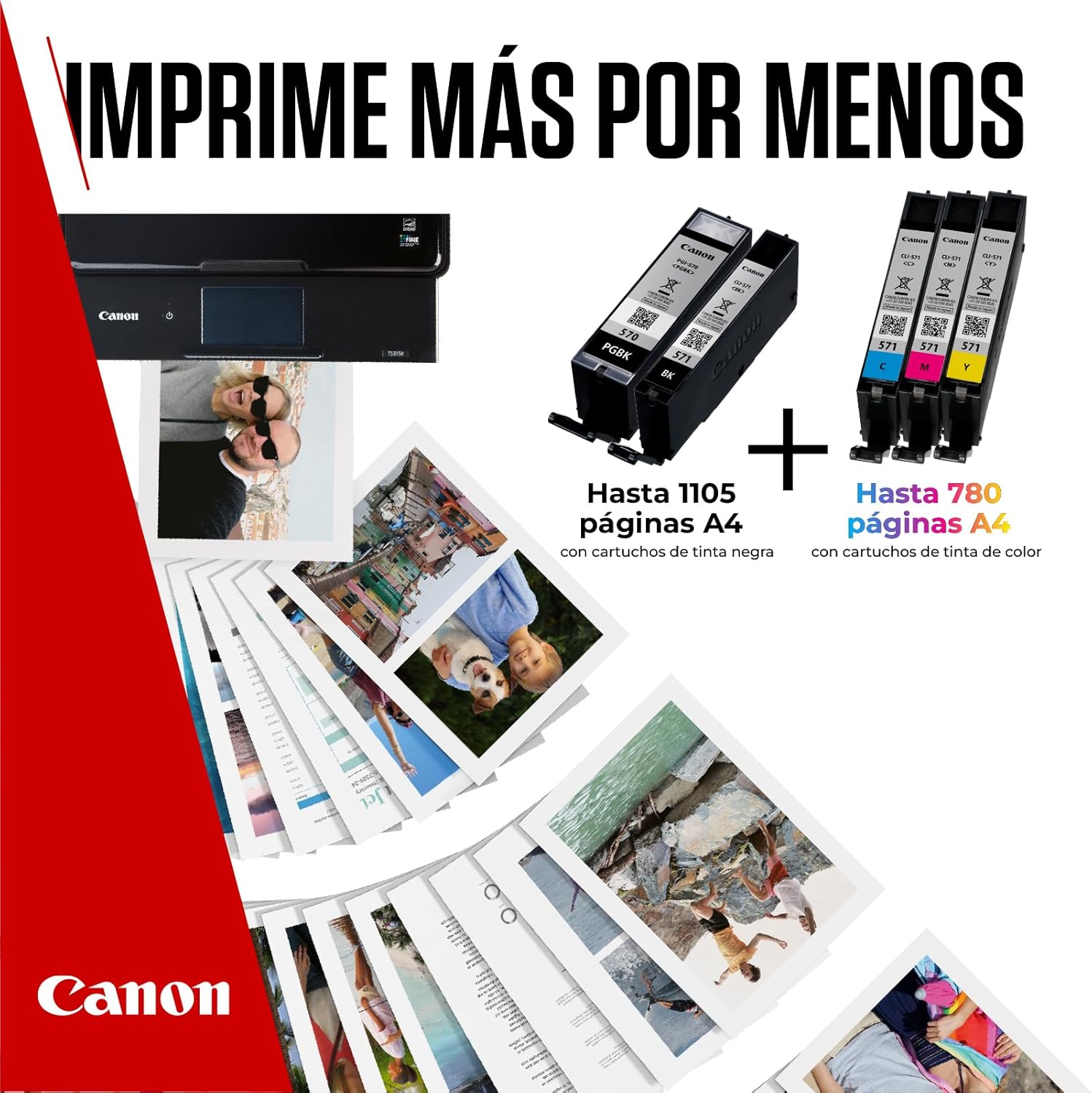 Tinteiro Original Canon PGI-570 + CLI-571 Multipack/ Ciano/ Magenta/ Amarelo/ Preto - Imagem 5