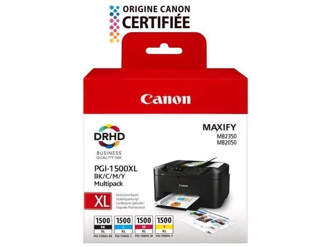 Tinteiro Original Canon PGI-1500XL Multipack Alta Capacidade/ Ciano/ Magenta/ Amarelo/ Preto