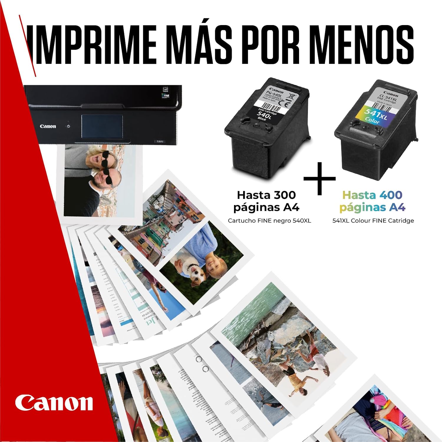 Tinteiro Original Canon PG-540L + CL-541 XL Multipack Alta Capacidade/ Preto/ Tricolor + Papel Fotográfico - Imagem 5
