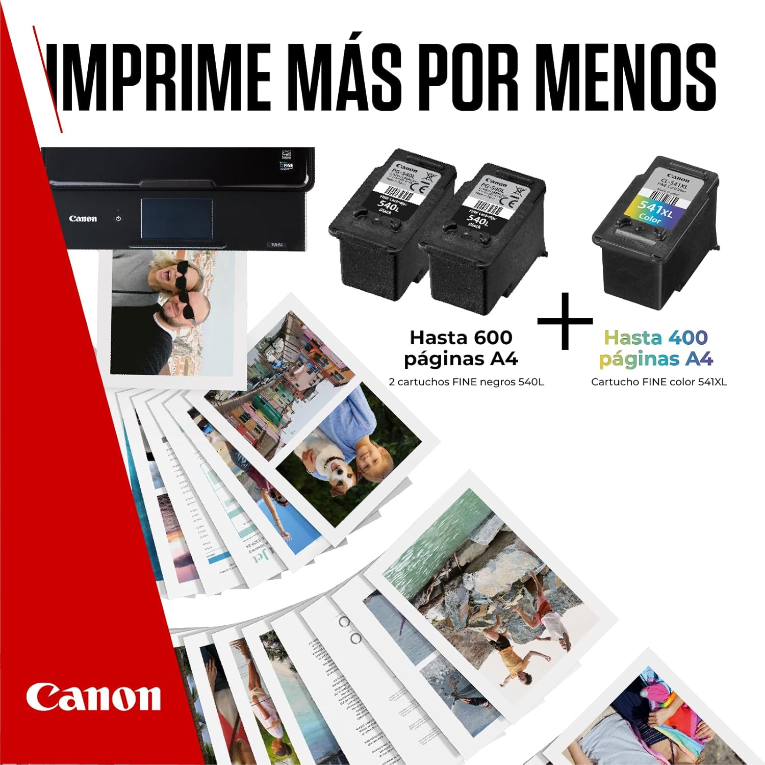 Tinteiro Original Canon PG-540L + CL-541 XL Multipack Alta Capacidade/ 2x Preto/ Tricolor + Papel Fotográfico - Imagem 5