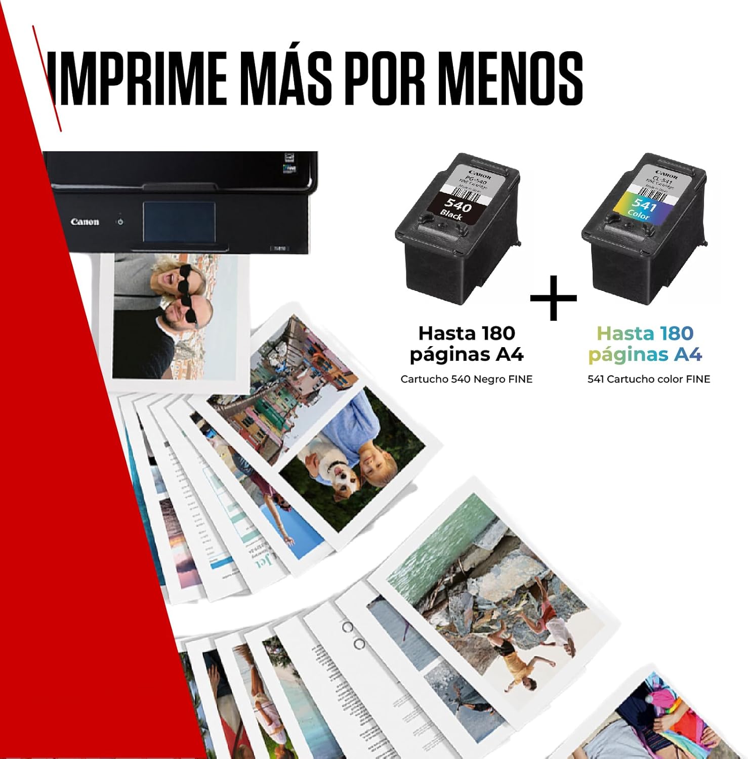 Tinteiro Original Canon PG-540 + CL-541 Multipack/ Preto/ Tricolor + Papel Fotográfico - Imagem 5