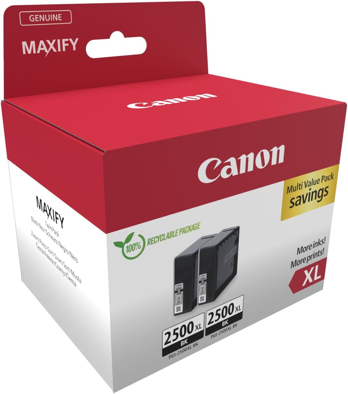 Tinteiro Original Canon PGI-2500 XL Multipack Alta Capacidade/ Ciano/ Magenta/ Amarelo/ Preto - Imagem 2
