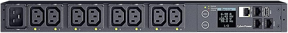 Unidade de Distribuição para Alimentação Cyberpower PDU41005/ 16A/ 8x IEC C13/ Formato Rack 1U
