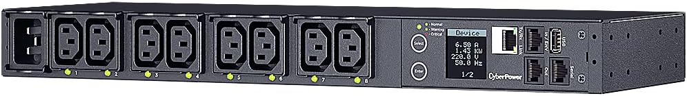 Unidade de Distribuição para Alimentação Cyberpower PDU41005/ 16A/ 8x IEC C13/ Formato Rack 1U - Imagem 2