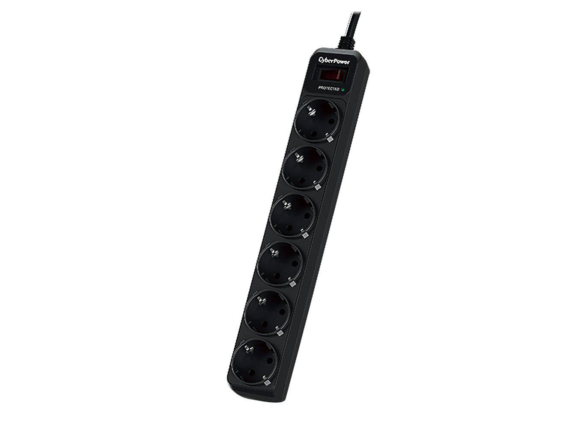 Régua de tomadas com interruptor Cyberpower B0620SC0-DE/ 6 Tomadas de corrente/ Cabo 1.8m/ Preta
