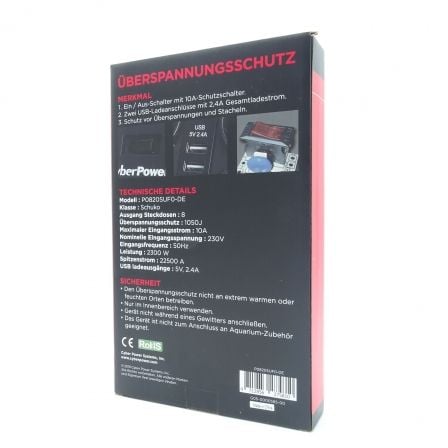 Régua de Alimentação Cyberpower P0820SUD0-DE/ 8 Tomadas/ 2 USB/ Cabo 1.8m/ Preta - Imagem 5