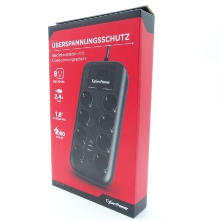 Régua de Alimentação Cyberpower P0820SUD0-DE/ 8 Tomadas/ 2 USB/ Cabo 1.8m/ Preta - Imagem 4