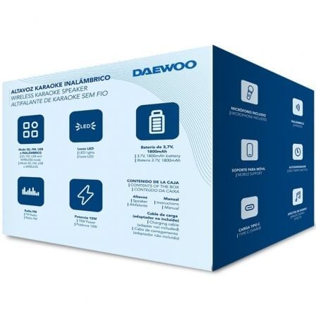 Coluna com Bluetooth Daewoo Karaoke DW3008/ 15W/ 1.0 - Imagem 4