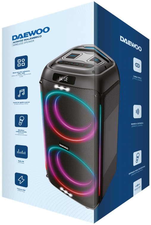Coluna Portátil com Bluetooth Daewoo Party Speaker DW3010/ 40W/ 2.1 - Imagem 2