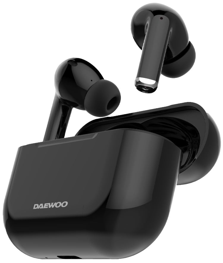Auriculares Bluetooth Daewoo DW2001 com estojo de carregamento/ Autonomia 6h/ Pretos