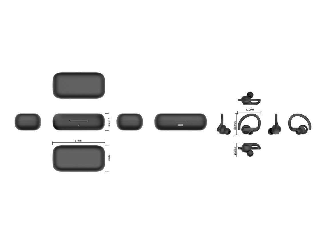 Auriculares Desportivos Bluetooth Daewoo DW2003 com estojo de carregamento/ Autonomia 8h/ Pretos - Imagem 5
