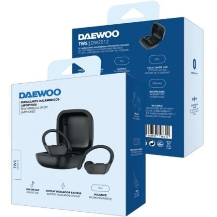 Auriculares Desportivos Bluetooth Daewoo TWS SPORT DW2012 com estojo de carregamento/ Autonomia 3h/ Pretos - Imagem 5