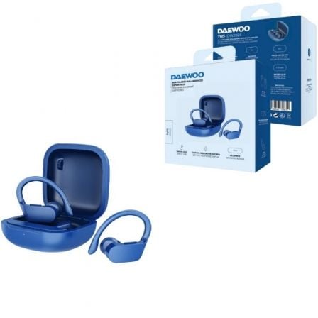 Auscultadores Desportivos Bluetooth Daewoo DW2024 com estojo de carregamento/ Autonomia 5h/ Azuis - Imagem 3